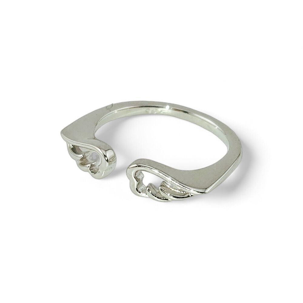 Sterling Silver 925 Angel Wings Ring - Picture 4 of 5